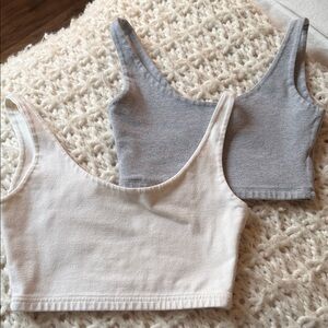 Brandy Melville cropped tank tops
Cream and light grey